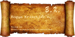 Bogya Krisztián névjegykártya